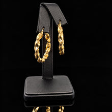 Load image into Gallery viewer, Elegant 10K Yellow Gold Twisted Hoop Earrings