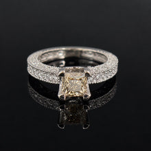 Load image into Gallery viewer, 14K White Gold 1.5 CT Chocolate Cushion Diamond Ring