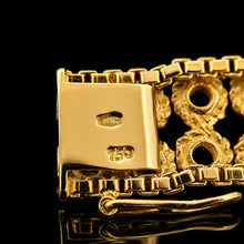 Load image into Gallery viewer, Magnificent Vintage 18K Gold Emerald Bracelet – Intricate Artisan Design