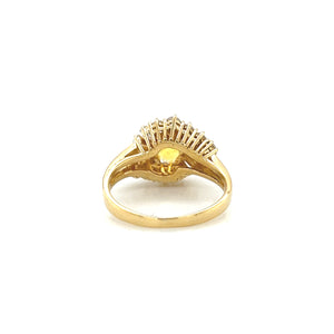 18K Yellow Gold 1.30ct Yellow Sapphire and Diamond Ring