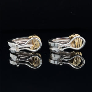 Tiffany & Co. 18K Gold and Silver Atlas Huggie Earrings