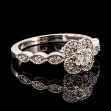 Load image into Gallery viewer, Exquisite Vintage 14K WG Floral Diamond Cluster Ring