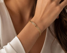 Load image into Gallery viewer, 10k Solid two-tone Gold Link Bracelet