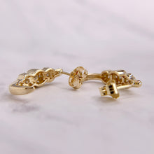Load image into Gallery viewer, 14K Yellow Gold .50ctw Diamond Floral Cluster J Earrings