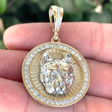 Load image into Gallery viewer, Custom 10K Two-Tone Gold 1 Carat Diamond Pitbull Pendant