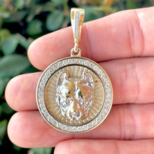 Load image into Gallery viewer, Custom 10K Two-Tone Gold 1 Carat Diamond Pitbull Pendant