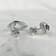 Load image into Gallery viewer, 18K White Gold Doves by Doron Paloma Blue Topaz MOP Set