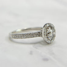 Load image into Gallery viewer, 14k White Gold 1.06ctw Lab Diamond Halo Engagement Ring