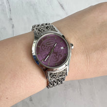 Load image into Gallery viewer, Rare Lois Hill Sterling Silver Lavender Face Watch