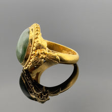 Load image into Gallery viewer, 24k Chinese Yellow Gold with Jade Cabochon Ring