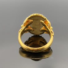 Load image into Gallery viewer, 24k Chinese Yellow Gold with Jade Cabochon Ring