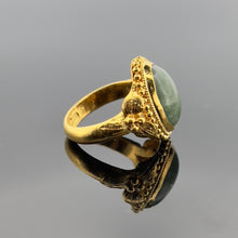 Load image into Gallery viewer, 24k Chinese Yellow Gold with Jade Cabochon Ring