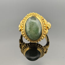 Load image into Gallery viewer, 24k Chinese Yellow Gold with Jade Cabochon Ring