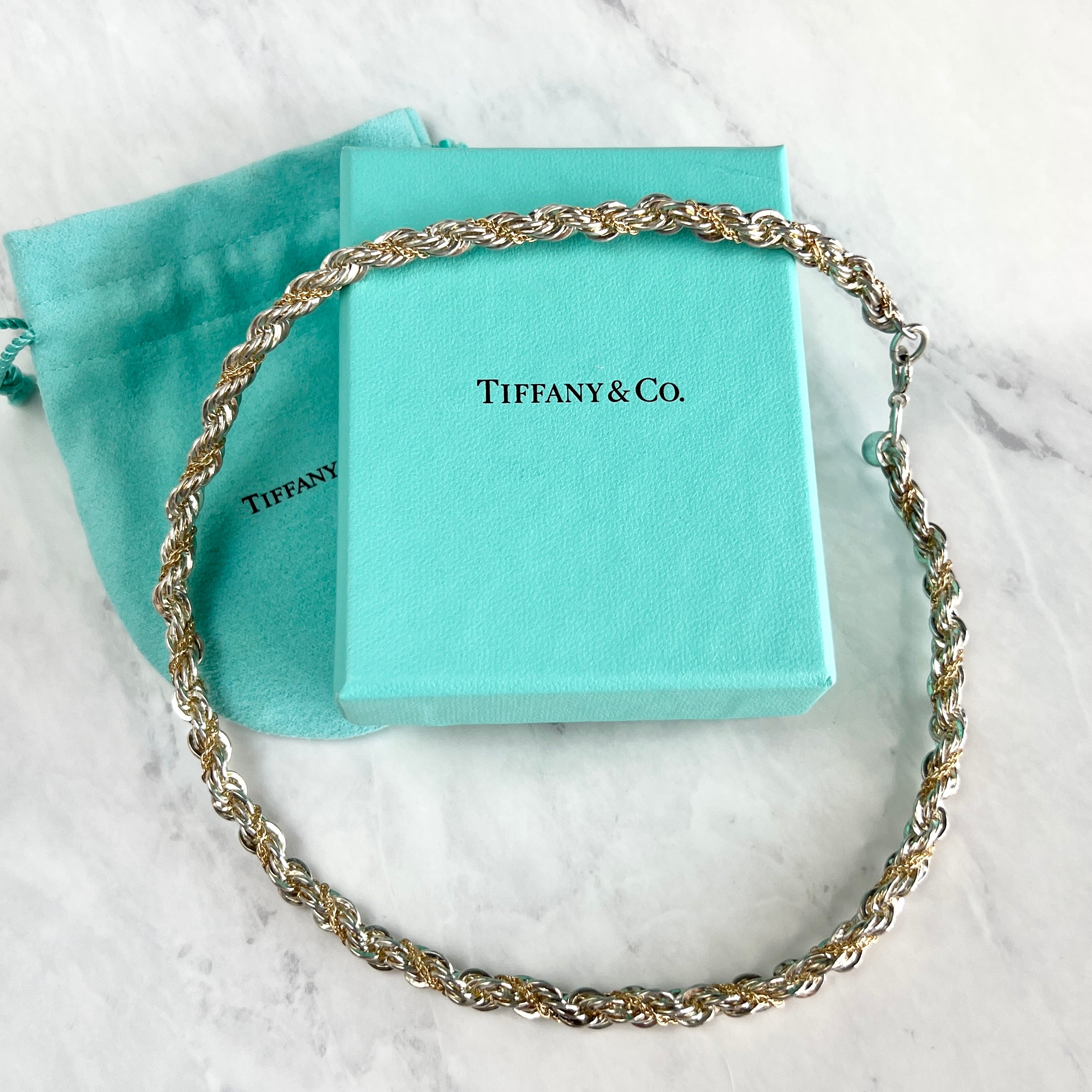 Tiffany & Co 18K Gold Bow Chain Necklace