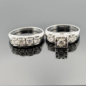 14k WG .90 ctw Diamond Bridal Set