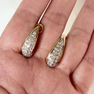 14K Two-Tone Gold 1.50ctw Diamond J-Hoop Earrings