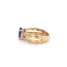 Load image into Gallery viewer, 18K Yellow Gold Oval Cut Tanzanite and Diamond Ring