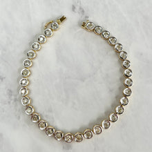 Load image into Gallery viewer, 18K Two-Tone Bezel Set 3 Carat Diamond Tennis Bracelet