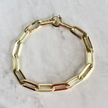 Load image into Gallery viewer, Chunky 14K Yellow Gold Paperclip Link Bracelet