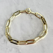 Load image into Gallery viewer, Chunky 14K Yellow Gold Paperclip Link Bracelet
