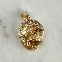 Load image into Gallery viewer, 10K Yellow Gold 3 Diamond Lion Statement Pendant