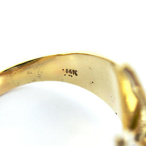 14k YG 1 CT Pear-Shaped Diamond Statement Ring