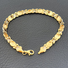 Load image into Gallery viewer, 10k White and Yellow Gold X-Link Bracelet-7.5 Inches Long