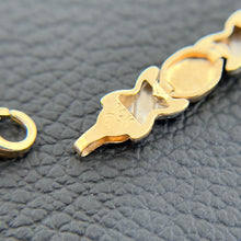 Load image into Gallery viewer, 10k White and Yellow Gold X-Link Bracelet-7.5 Inches Long