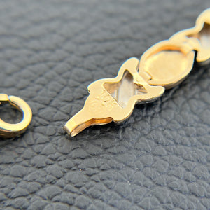 10k White and Yellow Gold X-Link Bracelet-7.5 Inches Long