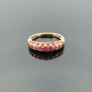 14k YG Pave Set Ruby and Gold Gemstone Band