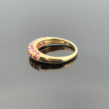 Load image into Gallery viewer, 14k YG Pave Set Ruby and Gold Gemstone Band