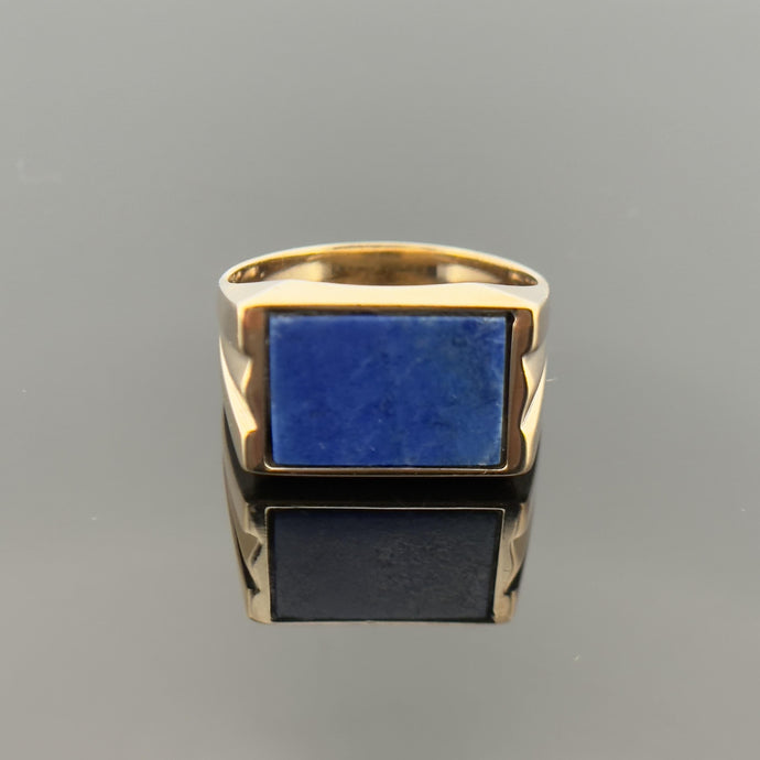 Vintage 14K Gold Lapis Lazuli Statement Ring