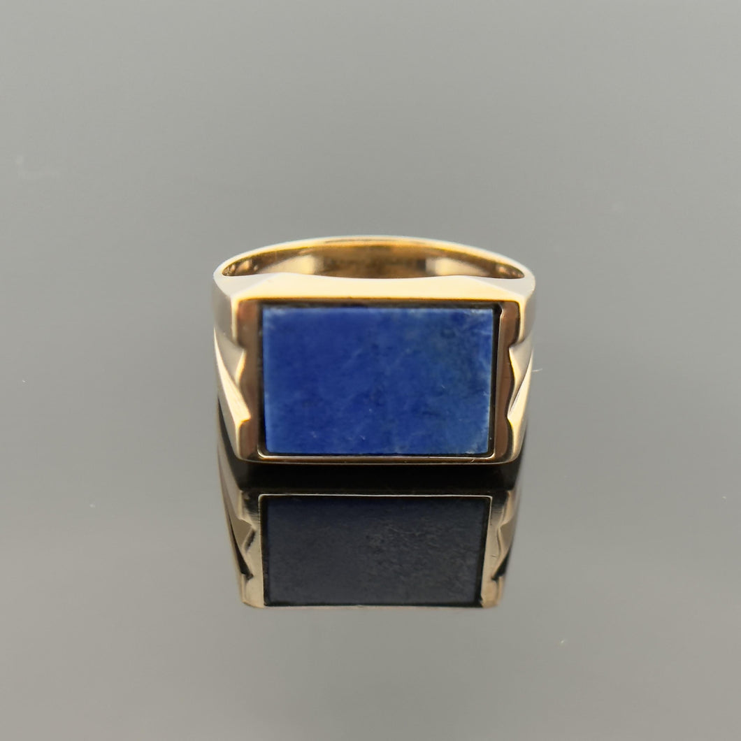 Vintage 14K Gold Lapis Lazuli Statement Ring