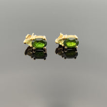 Load image into Gallery viewer, 14k Yellow Gold Peridot Stud Earrings