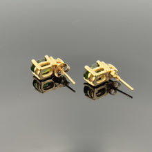 Load image into Gallery viewer, 14k Yellow Gold Peridot Stud Earrings
