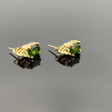 Load image into Gallery viewer, 14k Yellow Gold Peridot Stud Earrings