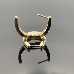 14K Gold Diamond Huggie Hoop Earrings