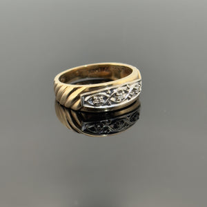 Vintage 1916 14k Yellow Gold and Diamond Ring