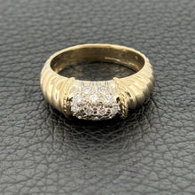 Load image into Gallery viewer, 14K Yellow Gold Sculpted Band with Diamond Pave Centerpiece