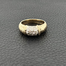 Load image into Gallery viewer, 14K Yellow Gold Sculpted Band with Diamond Pave Centerpiece