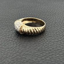 Load image into Gallery viewer, 14K Yellow Gold Sculpted Band with Diamond Pave Centerpiece