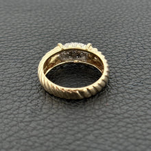 Load image into Gallery viewer, 14K Yellow Gold Sculpted Band with Diamond Pave Centerpiece