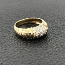 Load image into Gallery viewer, 14K Yellow Gold Sculpted Band with Diamond Pave Centerpiece