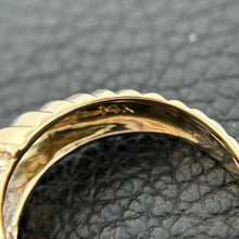 Load image into Gallery viewer, 14K Yellow Gold Sculpted Band with Diamond Pave Centerpiece
