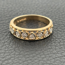 Load image into Gallery viewer, Vintage 10k Yellow Gold Diamond Hearts Ring