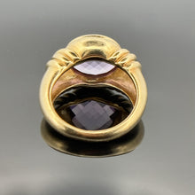 Load image into Gallery viewer, 14K Yellow Gold Vintage 4CT Amethyst Bezel Set Statement Ring