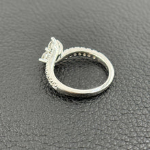 Load image into Gallery viewer, 14K White Gold 2 Stone Diamond Ring Toi Et Moi Round Cut Pavé Band