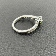 Load image into Gallery viewer, 14K White Gold 2 Stone Diamond Ring Toi Et Moi Round Cut Pavé Band
