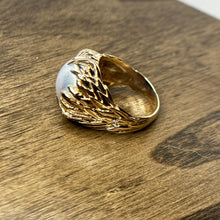 Load image into Gallery viewer, 14K Yellow Gold Organic Sculptural Ring with Large Mabe Pearl Cabochon