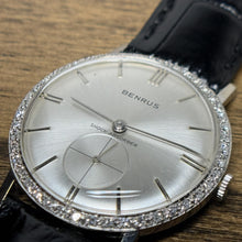 Load image into Gallery viewer, Benrus Diamond and 14k White Gold Men's Manual Wind Men's Watch Seventeen Jewels
